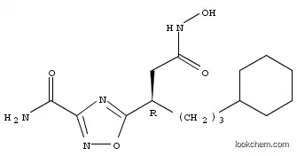 Molecular Structure of 348622-88-8 (3-(Aminocarbonyl)-β-(3-cyclohexylpropyl)-N-hydroxy-1,2,4-oxadiazole-5-propanamide)